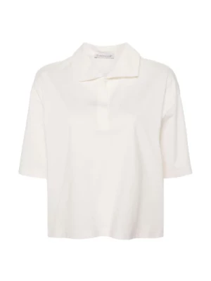 Biała Koszulka Polo z Logo Moncler