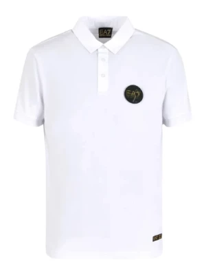 Biała Koszulka Polo z Logo Wiosna/Lato 2024 Emporio Armani EA7