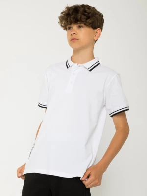 Biała koszulka polo z nadrukiem