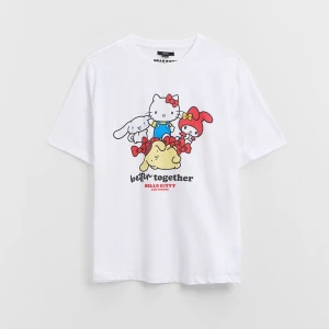 Biała koszulka UNISEX z nadrukiem Sanrio House