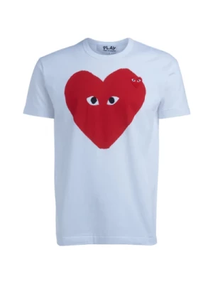 Biała koszulka z czerwonym sercem Comme des Garçons Play