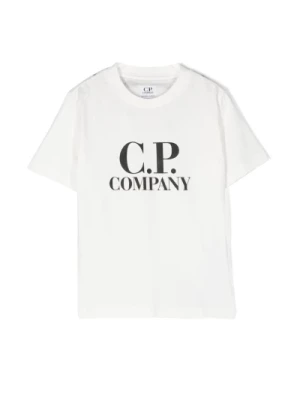 Biała koszulka z grafiką C.p. Company