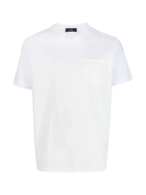 Biała koszulka z kieszenią Herno