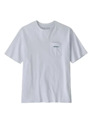 Biała Koszulka z kieszenią Logo Responsibili-Tee Patagonia