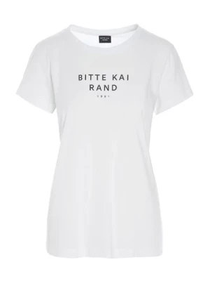 Biała Koszulka z Krótkim Rękawem z Logo Bitte Kai Rand