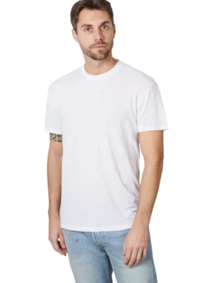Biała Koszulka z Krótkim Rękawem z Mieszanki Lnu Amaránto
