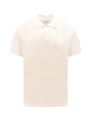 Biała Koszulka z Logo Haftem z Organicznej Bawełny Alexander McQueen