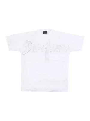 Biała Koszulka z Logo Streetwear Disclaimer
