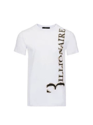 Biała Koszulka z Logo z Bawełny Billionaire