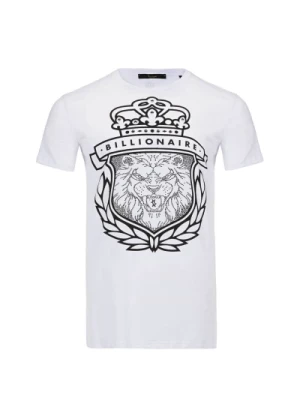 Biała Koszulka z Logo z Bawełny Billionaire