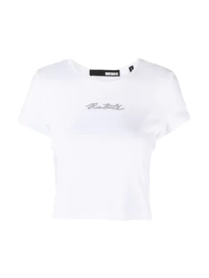 Biała koszulka z logo z kryształkami Rotate Birger Christensen