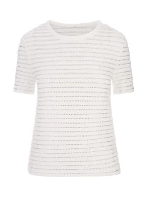Biała koszulka z Micro Ruffles Ermanno Scervino