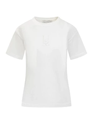 Biała koszulka z monogramem z kryształkami Ludovic de Saint Sernin