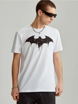 Biała koszulka z nadrukiem Batman House