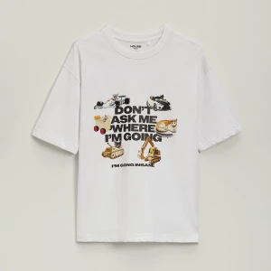 Biała koszulka z nadrukiem Don't ask me where I'm going House