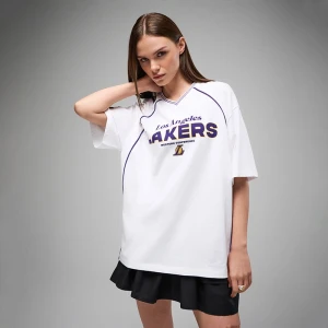 Biała koszulka z nadrukiem Los Angeles Lakers House