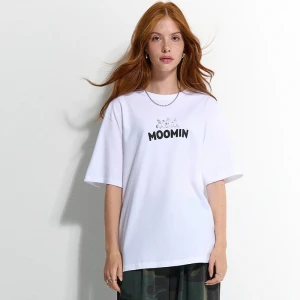 Biała koszulka z nadrukiem Moomin House