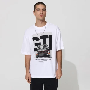 Biała koszulka z nadrukiem Volkswagen GTI House