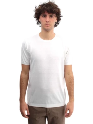 Biała Koszulka z Okrągłym Dekoltem i Krótkim Rękawem Kangra