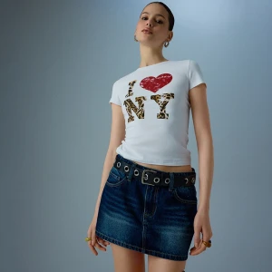 Zdjęcie produktu Biała koszulka z panterkowym nadrukiem I LOVE NY House