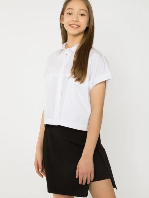 Biała krótka koszula dla dziewczyny Reporter Young