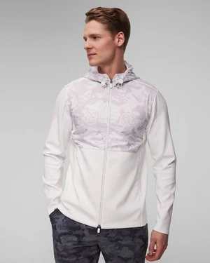 Biała kurtka golfowa męska G/Fore Dazzel Camo Stretch Tech Interlock Performer Jkt