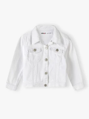 Biała kurtka jeansowa dla małej dziewczynki Minoti