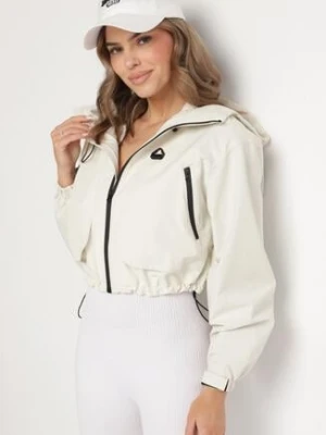 Biała Kurtka Oversize z Nieodpinanym Kapturem i Kieszeniami Firlio ann gissy