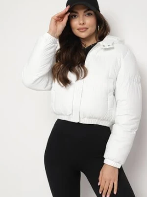 Biała Kurtka Pikowana o Krótkim Fasonie z Kapturem Tinthella jstyle