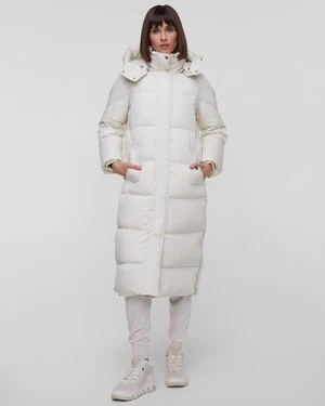 Biała kurtka puchowa damska Woolrich Aurora Long Parka