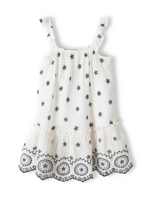 Biała letnia sukienka niemowlęca haftowana Minoti
