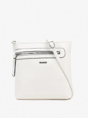 Biała Mała Torebka Listonoszka z Dodatkowym Suwakiem Dolista francis