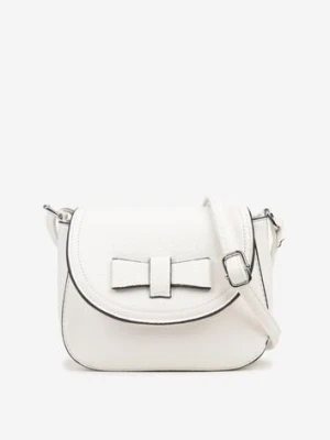 Biała Mała Torebka Listonoszka Zdobiona Kokardą Nalieve francis