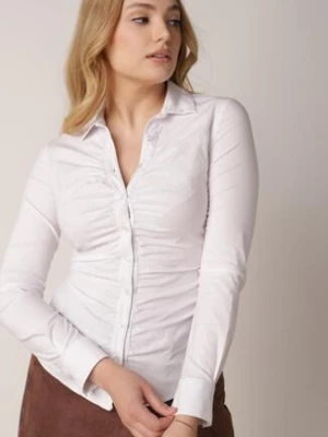 Biała Marszczona Koszula z Bawełną Rolliena ann gissy