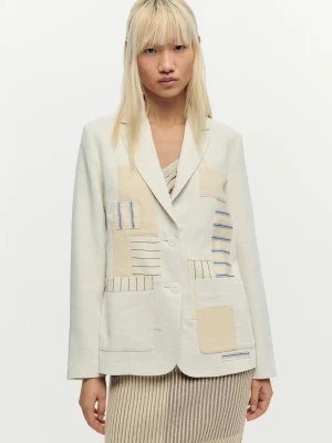 Biała marynarka patchwork Desigual