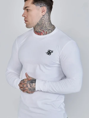 Biała męska koszulka Essentials z długim rękawem SikSilk