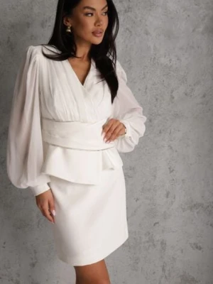 Biała Ołówkowa Spódnica VICES w Stylu Basic Fretima