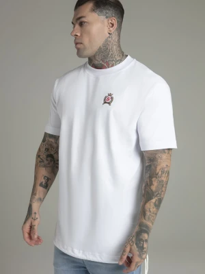 SikSilk Męska Biała Oversized Koszulka