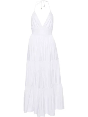 Biała Plisowana Sukienka Patrizia Pepe