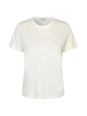 Biała Podstawowa Koszulka z Lnu Holt Modström