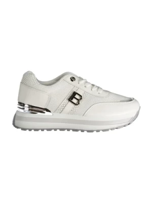 Biała Poliestrowa Sneaker z Logo Applique Laura Biagiotti