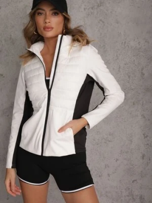 Biała Przejściowa Kurtka z Pikowaniem i Elastycznymi Rękawami Salisia jstyle