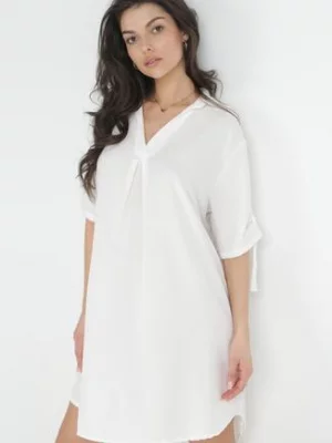 Biała Pudełkowa Sukienka Mini z Kołnierzykiem Zeena lily rose