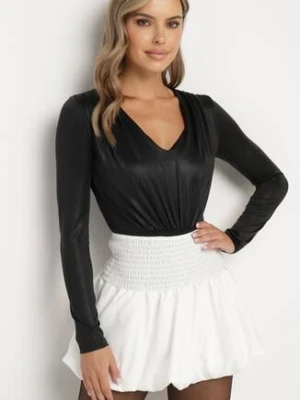 Biała Rozkloszowana Spódnica Bufiasta z Elastyczną Gumką w Pasie Hetilda lovery