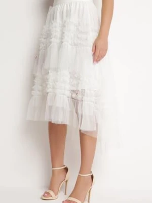 Biała Rozkloszowana Spódnica z Falbankami Warda elsa.m by may