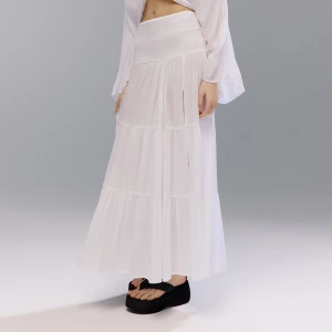 Biała spódnica maxi z rozcięciem House