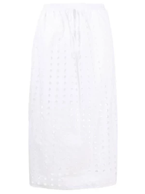 Biała Spódnica Midi z Haftem See by Chloé