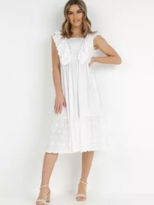 Biała Sukienka Delmanelle