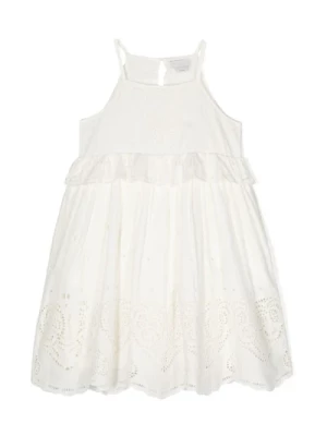 Biała sukienka dziecięca z falbankami Stella McCartney