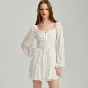 Biała sukienka-kombinezon z kieszeniami House